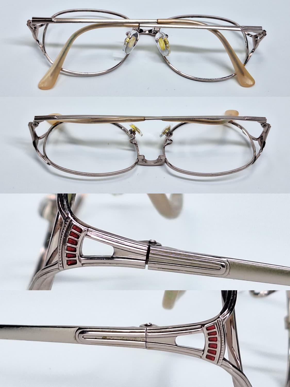 80s 일본 빈티지 Essential 0219 레드 장식 여성용 안경테  상품이미지3