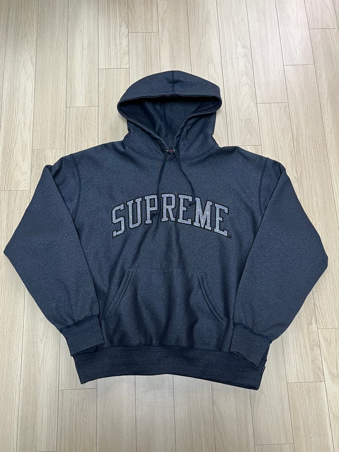 슈프림 23ss 아크 로고 글리터 후드 m 네이비 상품이미지1
