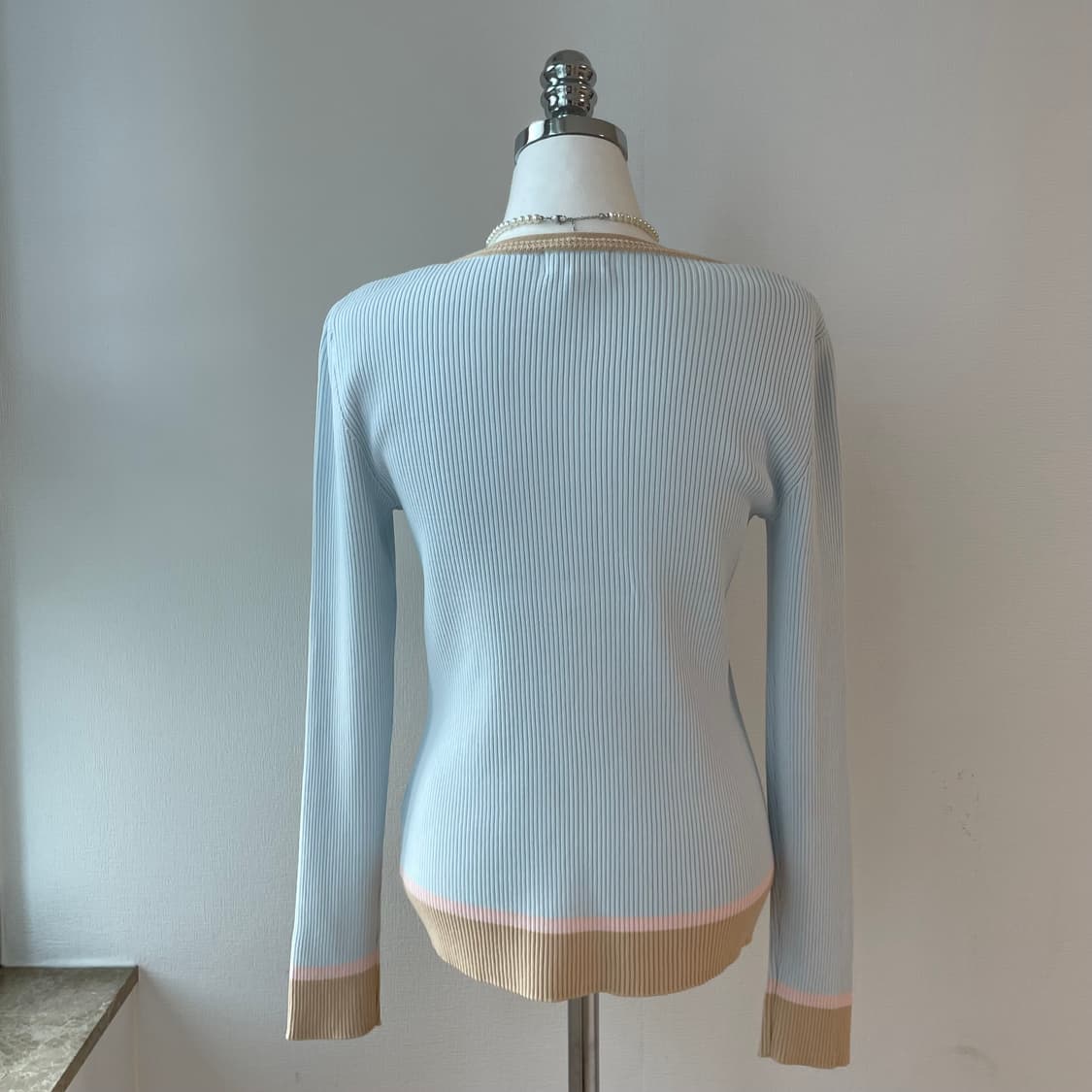 쿠레쥬 골지 니트 집업 파스텔 가디건 상품이미지9