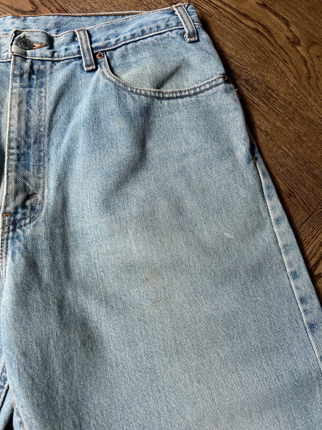 [38]90's 리바이스 USA Made 505 블랭크탭 더티워싱 데님 상품이미지3