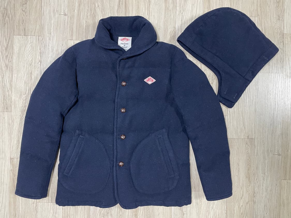 95~100) 단톤X빔즈 후드 숄카라 울 다운패딩(RRL&LVC&폴로) 상품이미지2