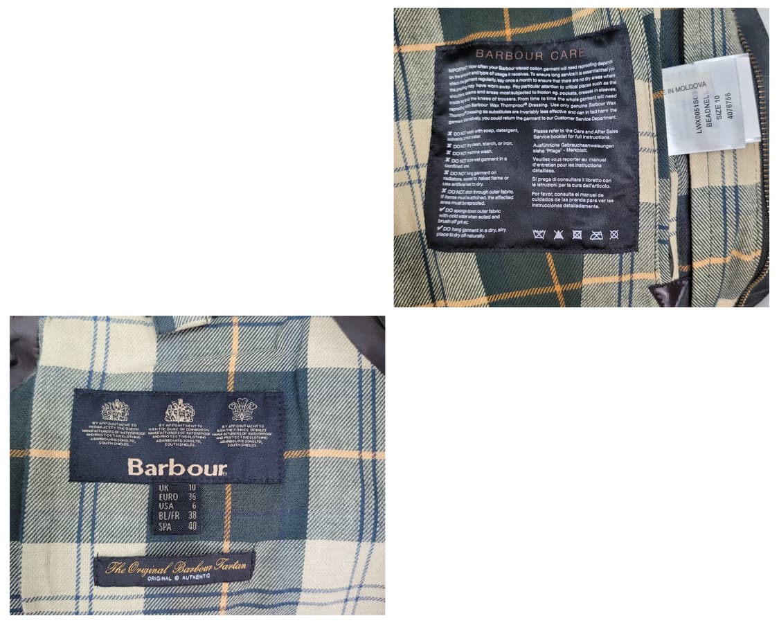 바버 비드넬 왁스 재킷 자켓 UK10 EU36 사이즈 상품이미지9