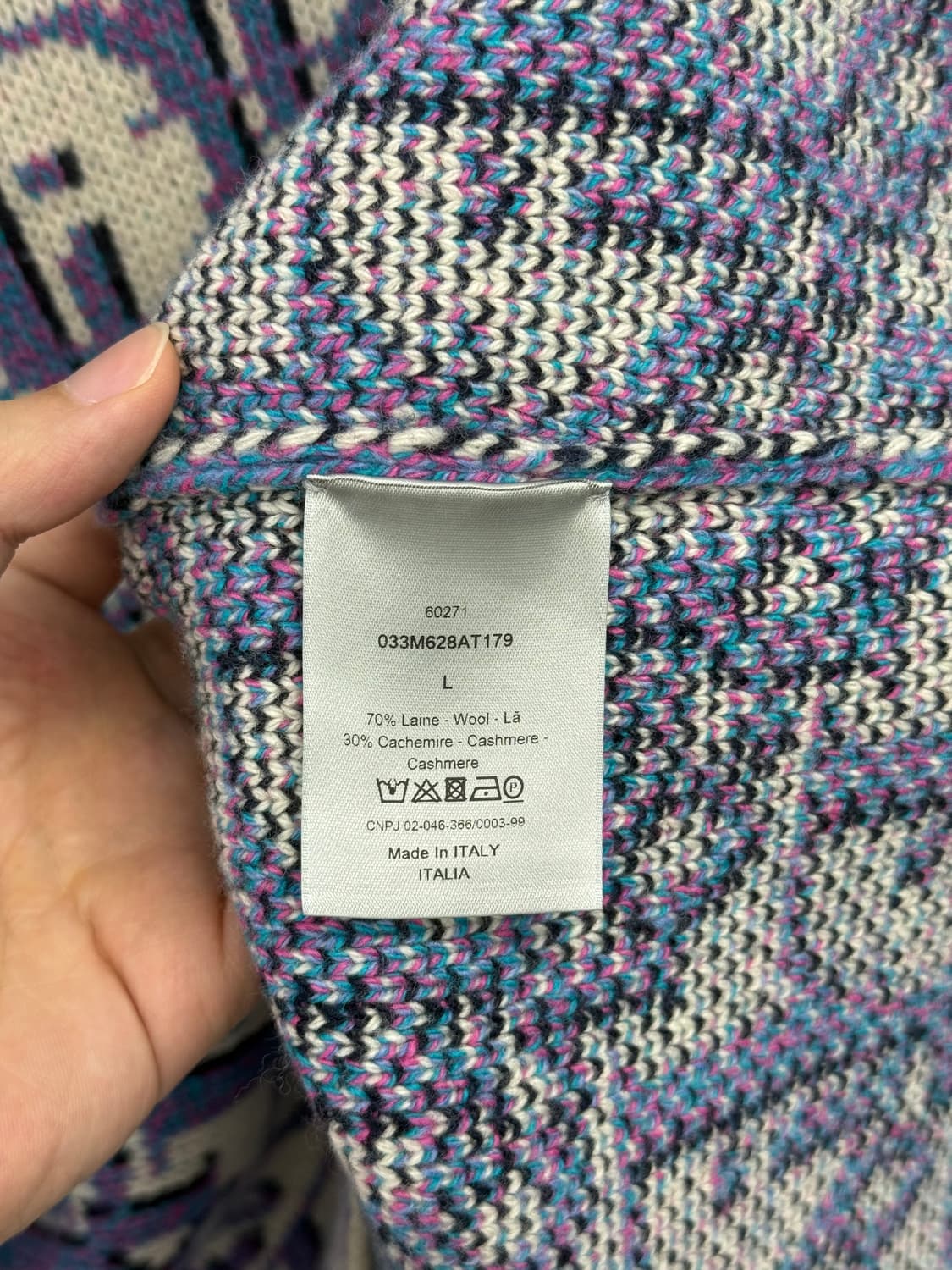 디올 오블리크 스투시 니트 L 상품이미지3