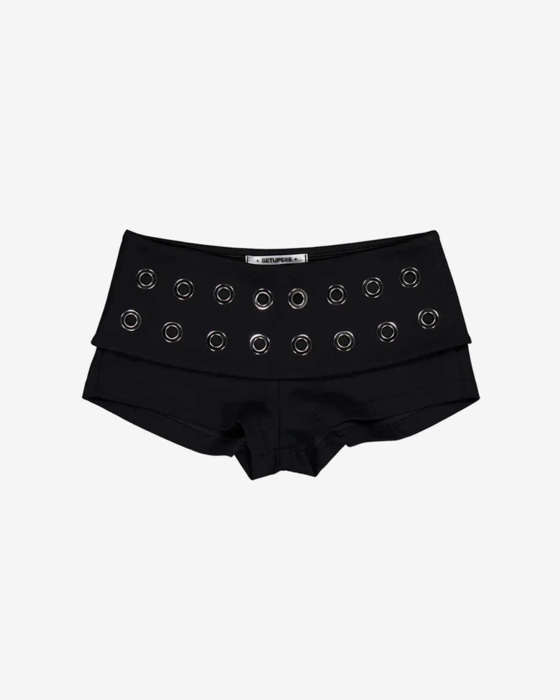 셋업이엑스이 EYELET WAIST SHORT PANTS / BLACK 상품이미지1
