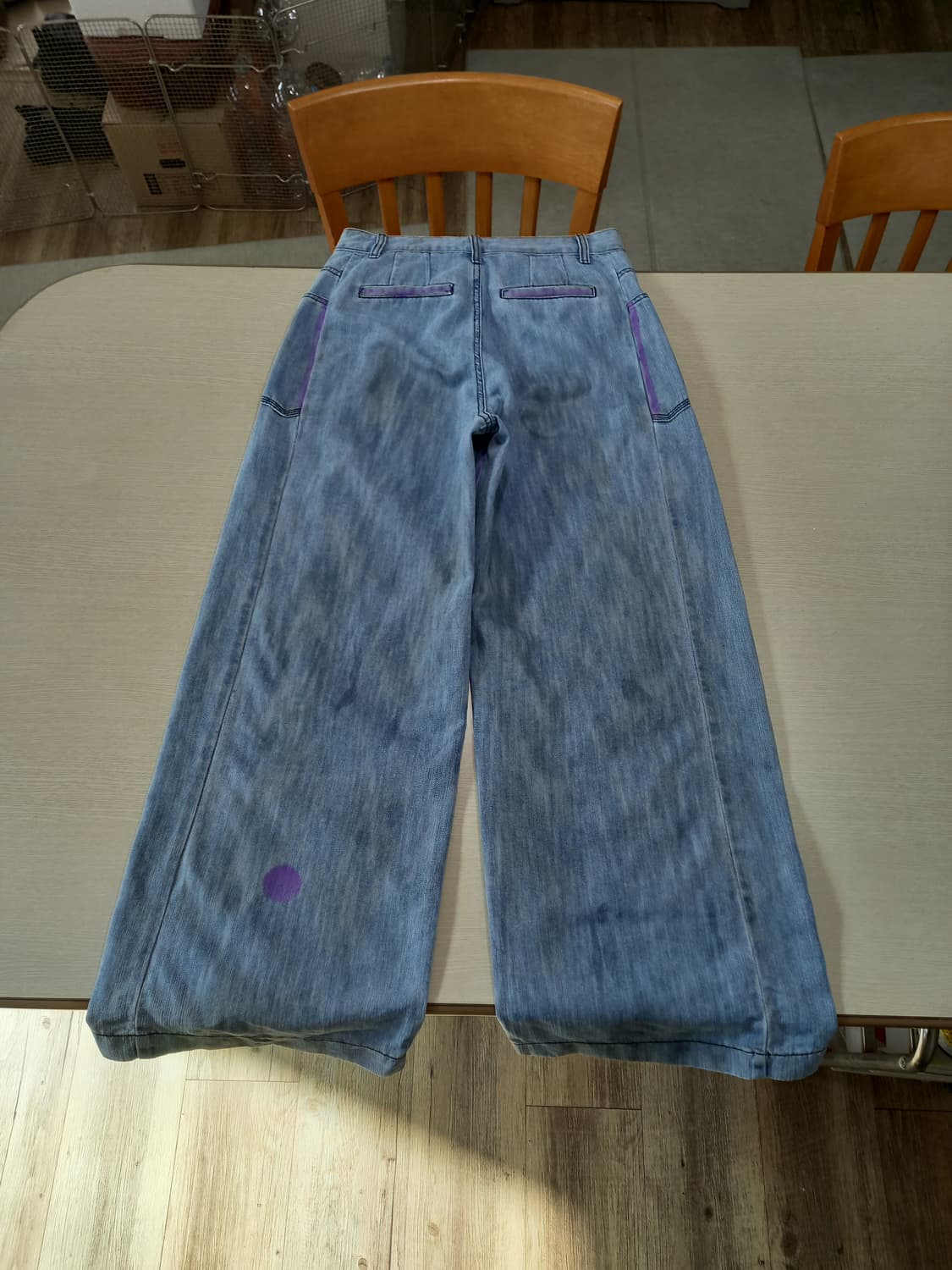 28 새상품 THEILMA  하이웨이스트 더티워싱 플레어데님 28-917 상품이미지2