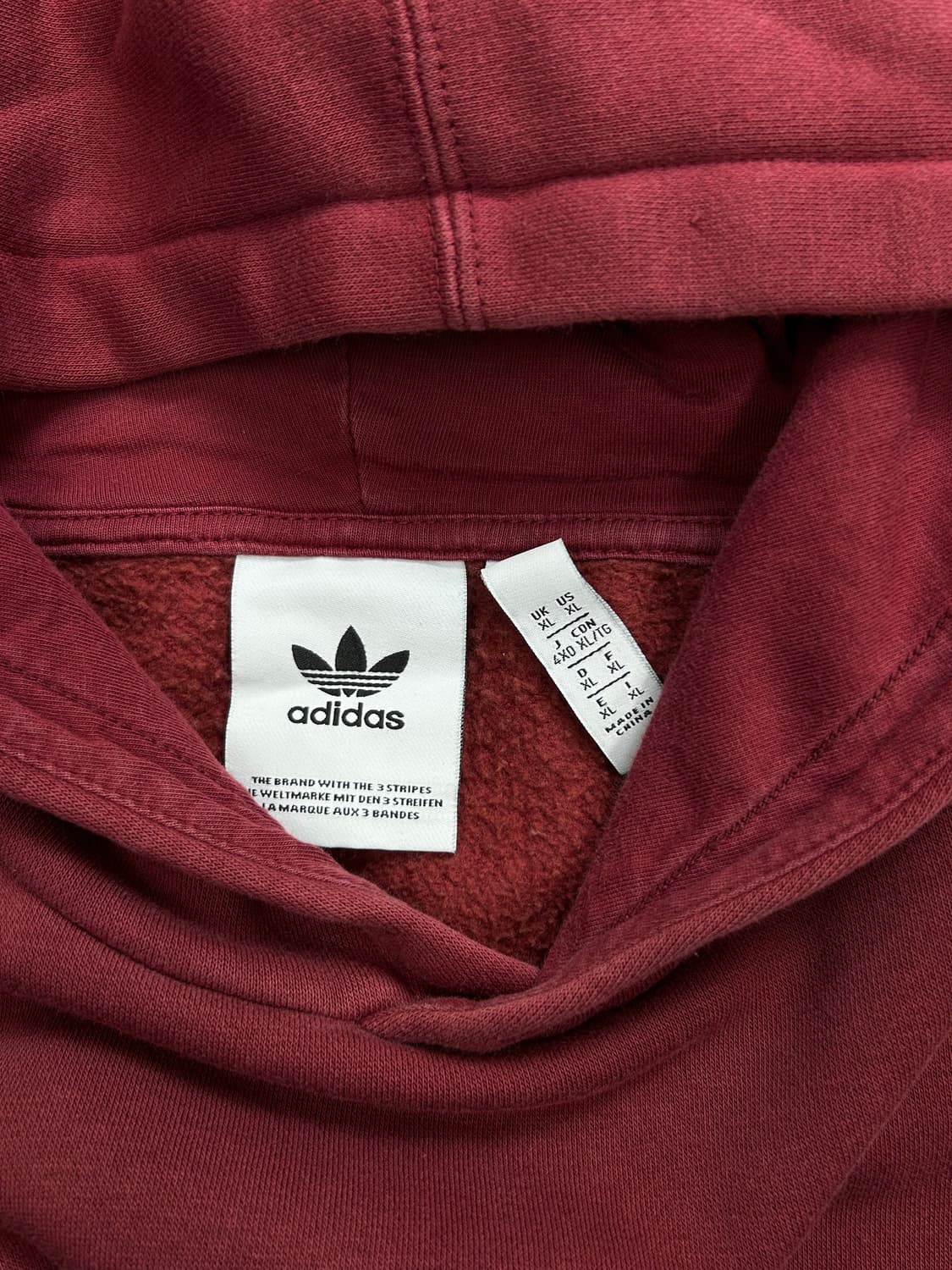 아디다스 파이어버드 버건디 후드티 XL 상품이미지6