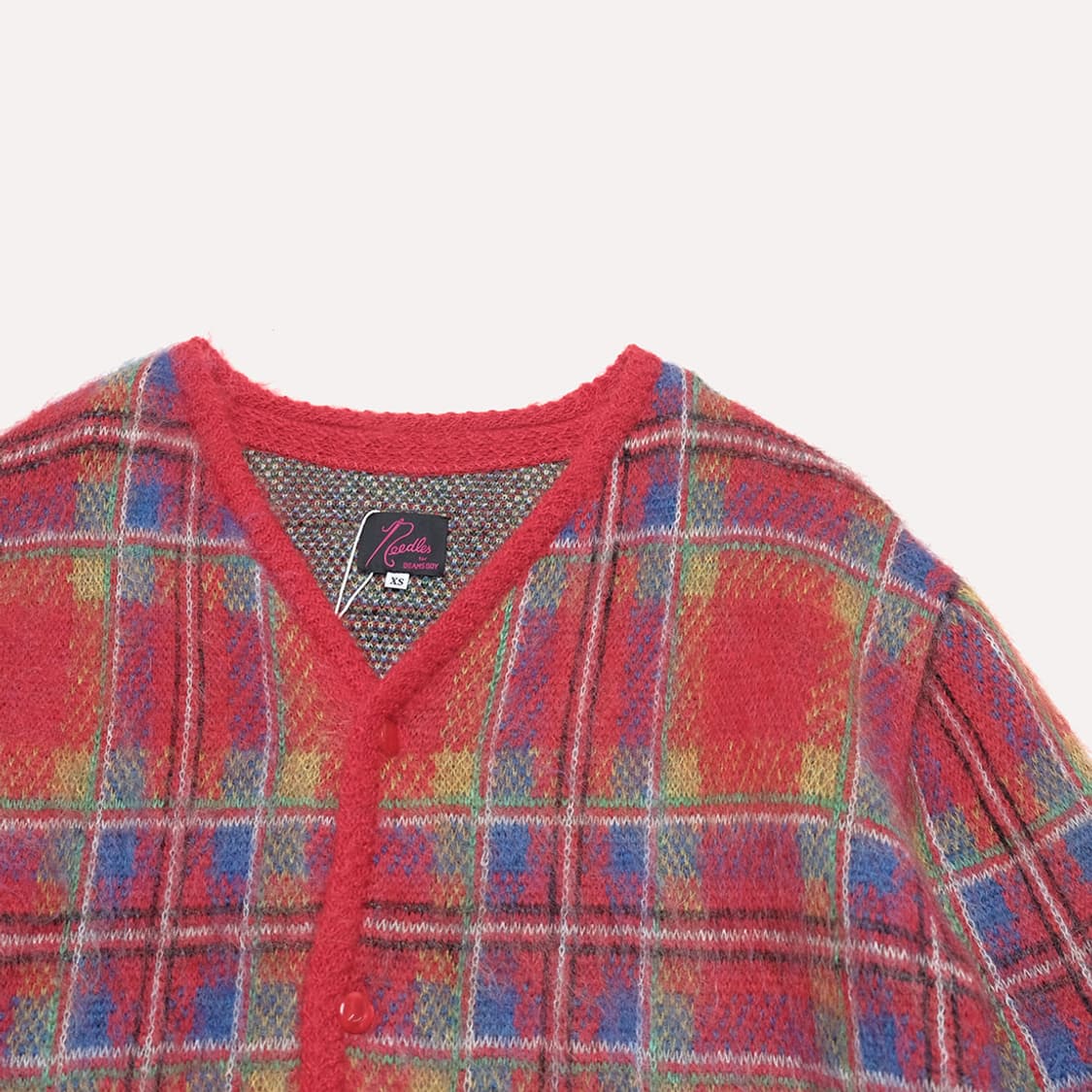 X BEAMS BOY 23fw tartan mohair cardigan 상품이미지3