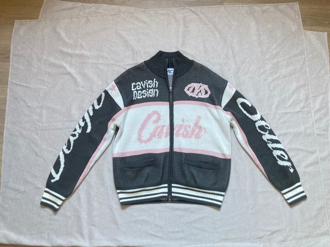 카비시 레이싱팀 니트 집업 차콜 상품이미지5