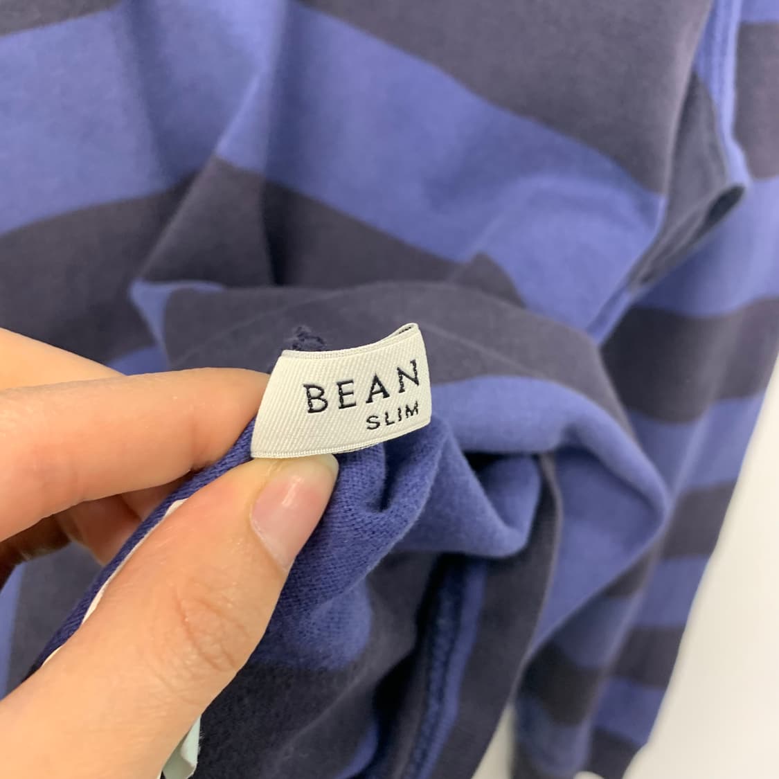 빈폴 자수로고 단가라 럭비 티셔츠 상품이미지4