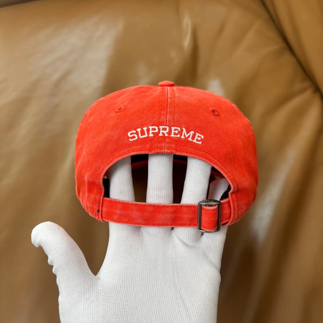 슈프림 S로고 6패널 볼캡 모자 피그먼트 워시드 오렌지 상품이미지7