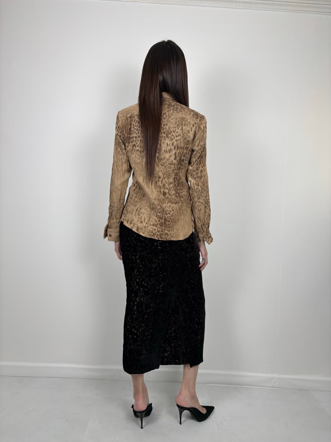 LEOPARD WRINKLED SUEDE SHIRT 상품이미지4