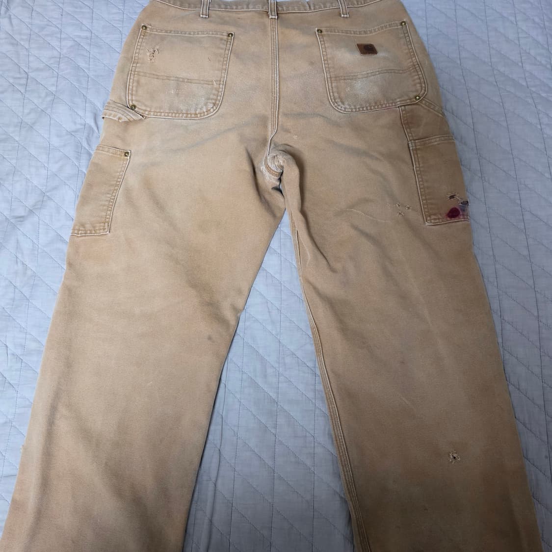 [36X32] 칼하트 더블니 B136 BRN 워크팬츠 트래쉬드 T-5 상품이미지4