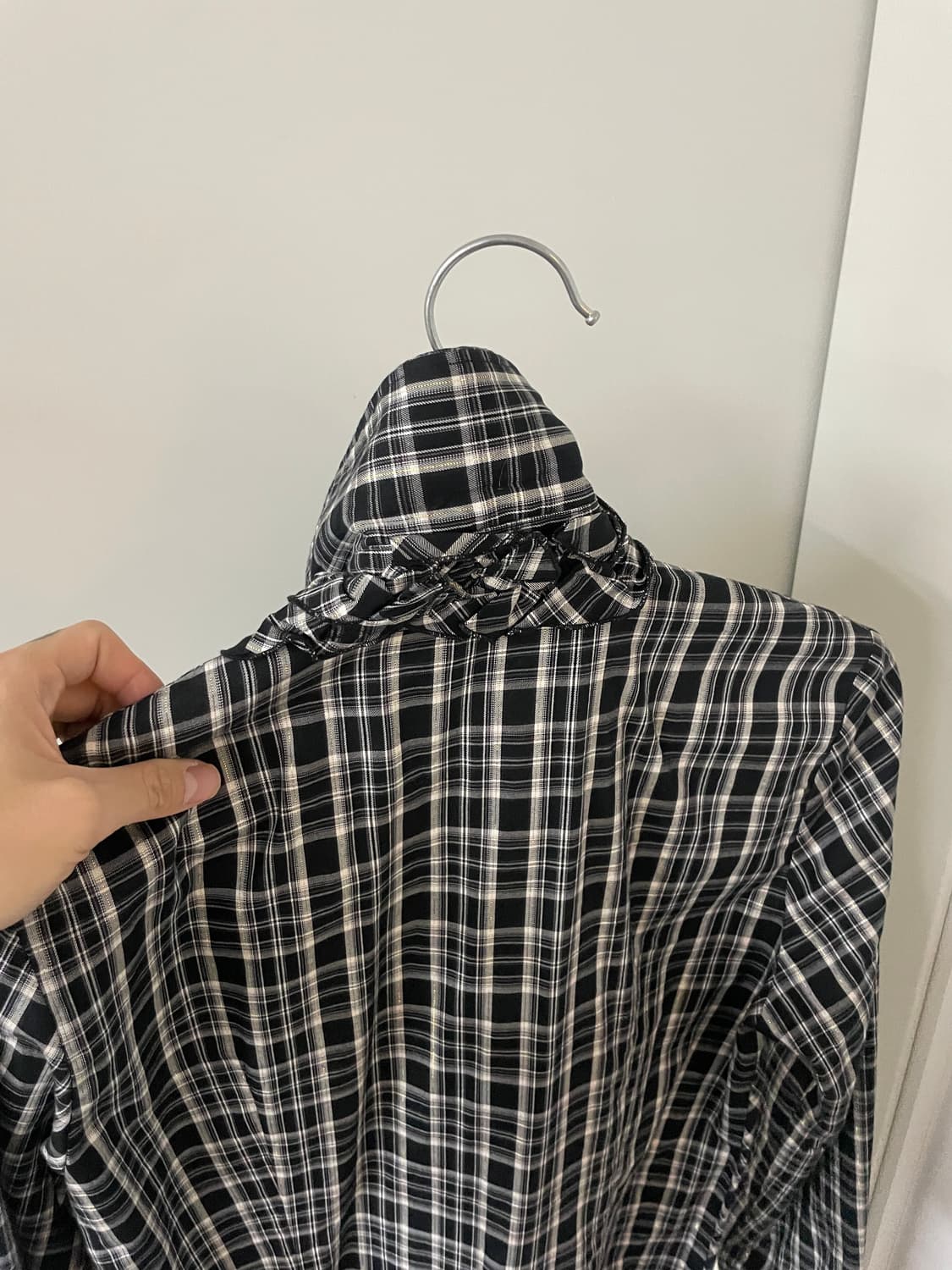 프릴 디테일 체크셔츠 상품이미지4