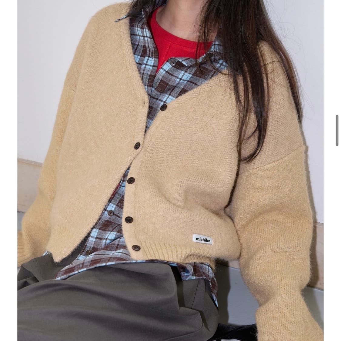 미치코런던 코시노 헤비 울 니트 가디건 상품이미지3