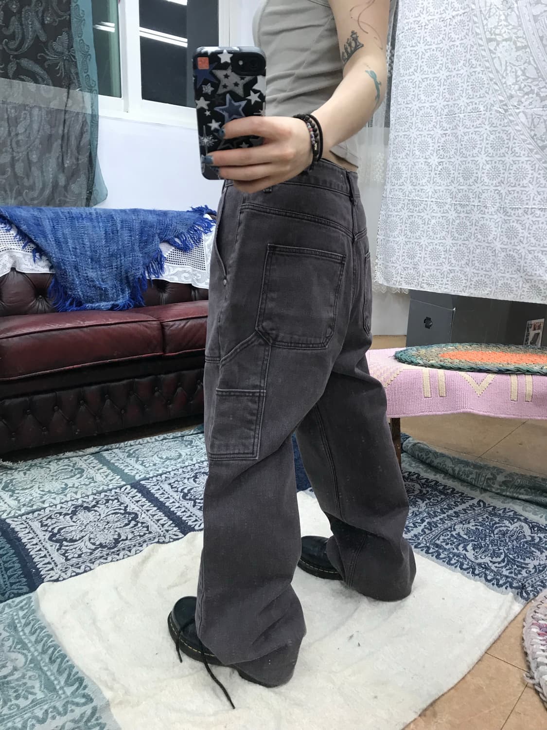 빈티지 퍼플 코튼 카펜터 퍼티그 팬츠  상품이미지2