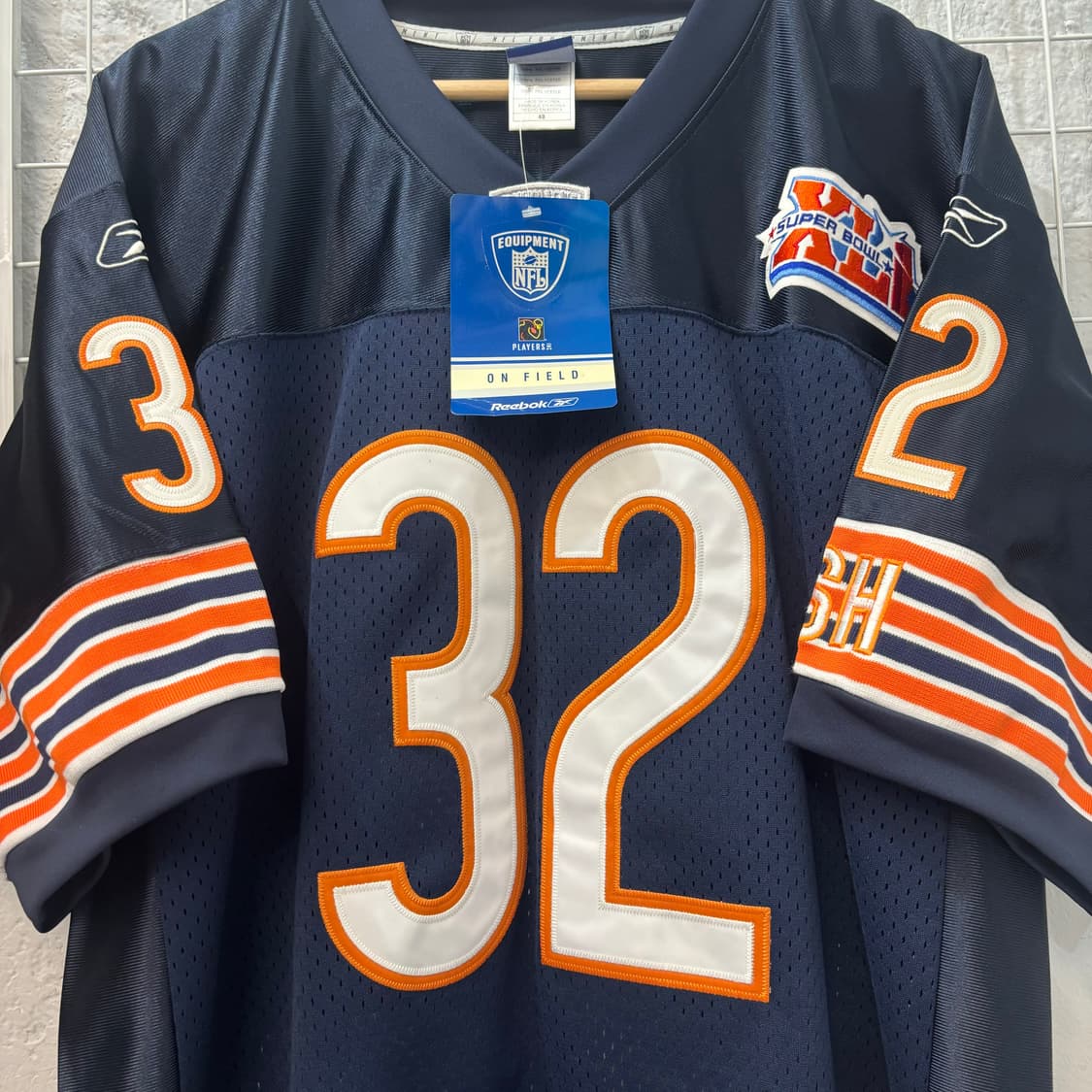 NFL X 리복 시카고 베어스 수퍼볼 네이비 럭비져지 L 상품이미지5