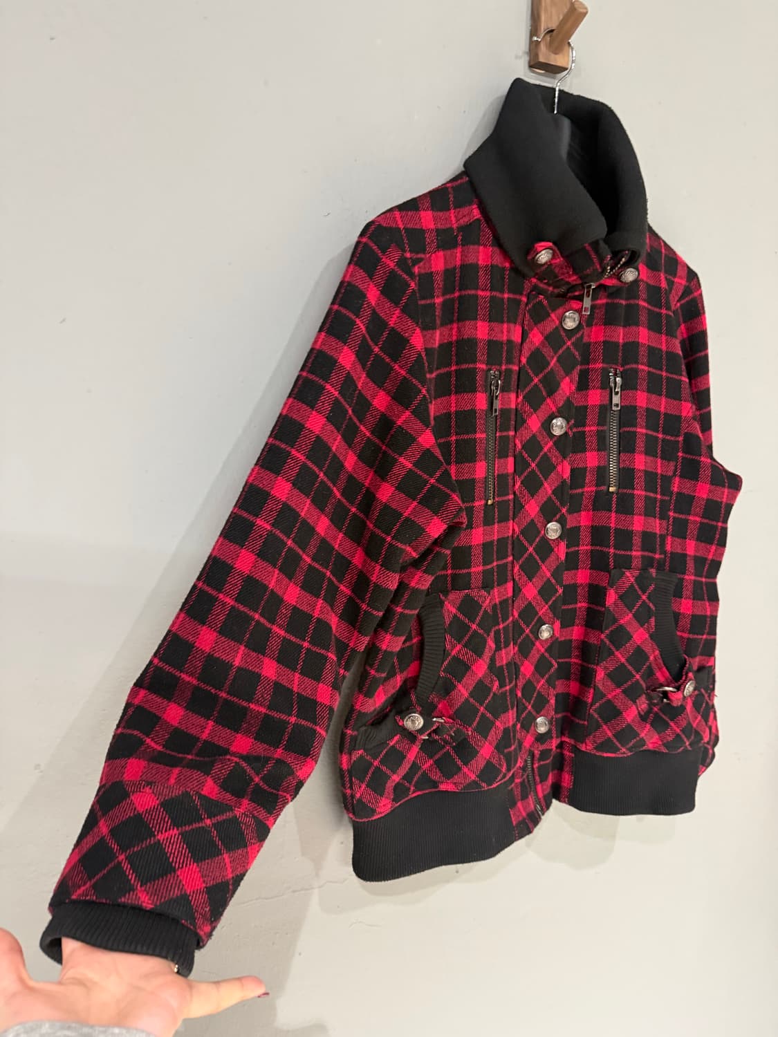 Kitsch hot pink check pattern jacket 상품이미지7