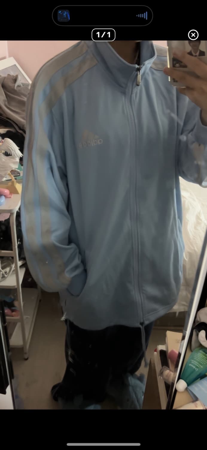 희귀져지 시나모롤깔 아노깔 아디다스 져지 • 그레이 소라색 하늘색져지• 상품이미지3