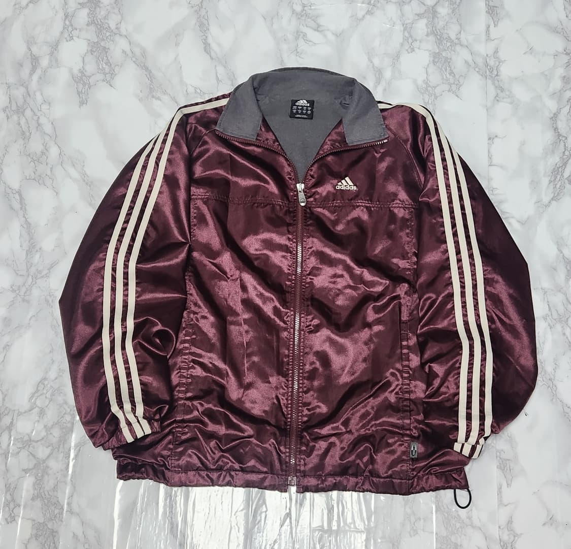 대장 아디다스 삼선 버건디 올드스쿨 오버핏 바람막이 자켓 상품이미지1