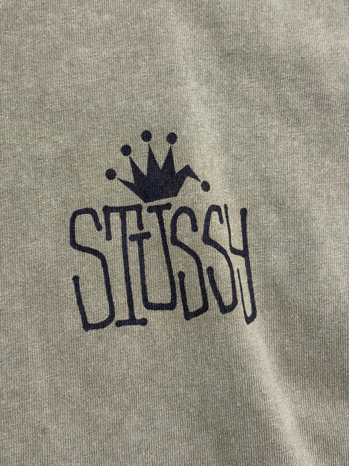 스투시 크라운 인터내셔널 피그먼트 다이드 반팔 올리브 상품이미지4