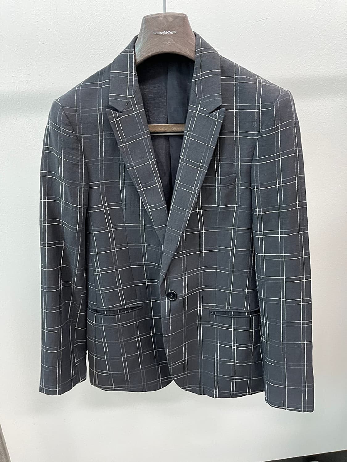95) 엠포리오알마니 블랙 체크자켓  상품이미지3