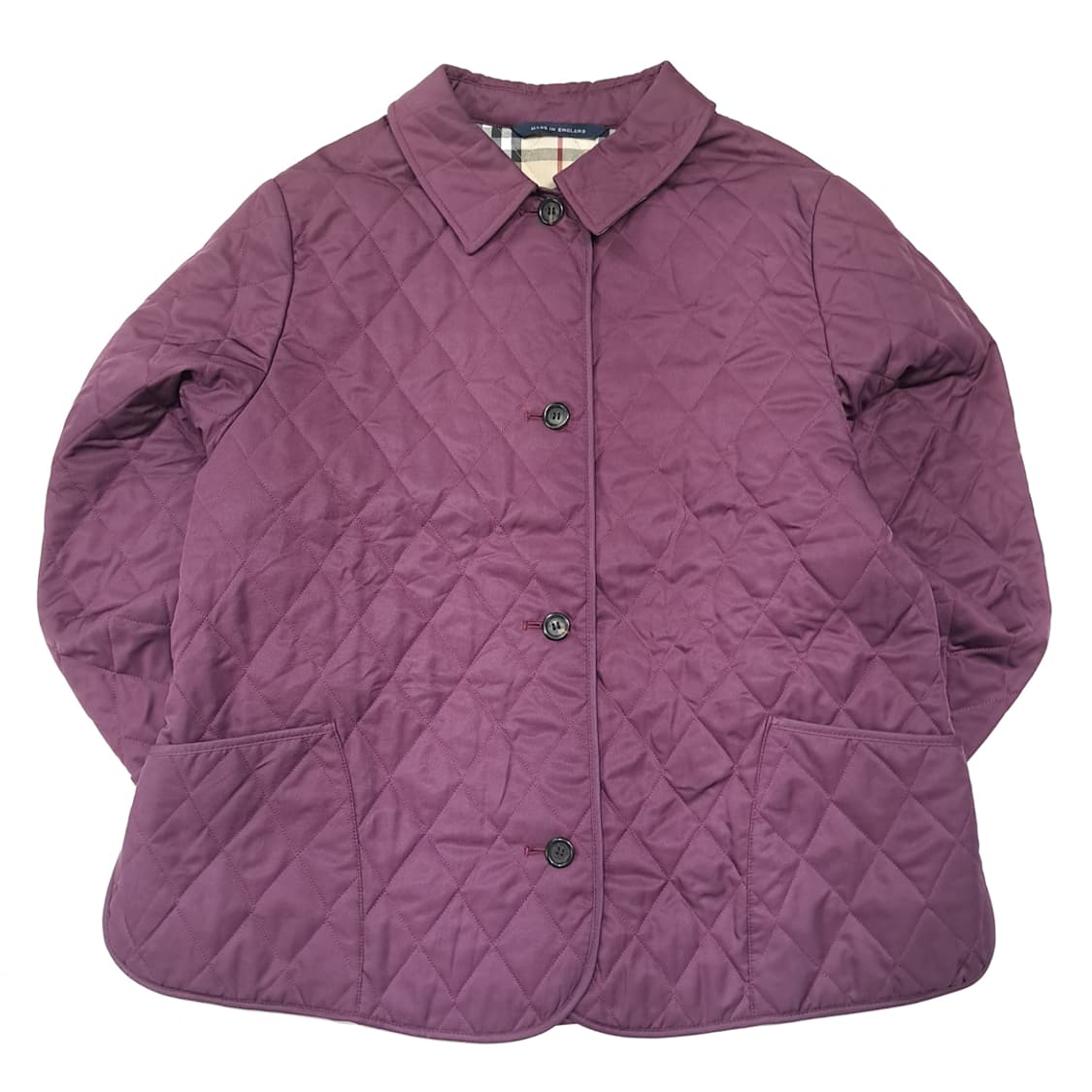 CL869 L 버버리 00s 영국판 로얄퍼플 노바체크 퀼팅 자켓 상품이미지1