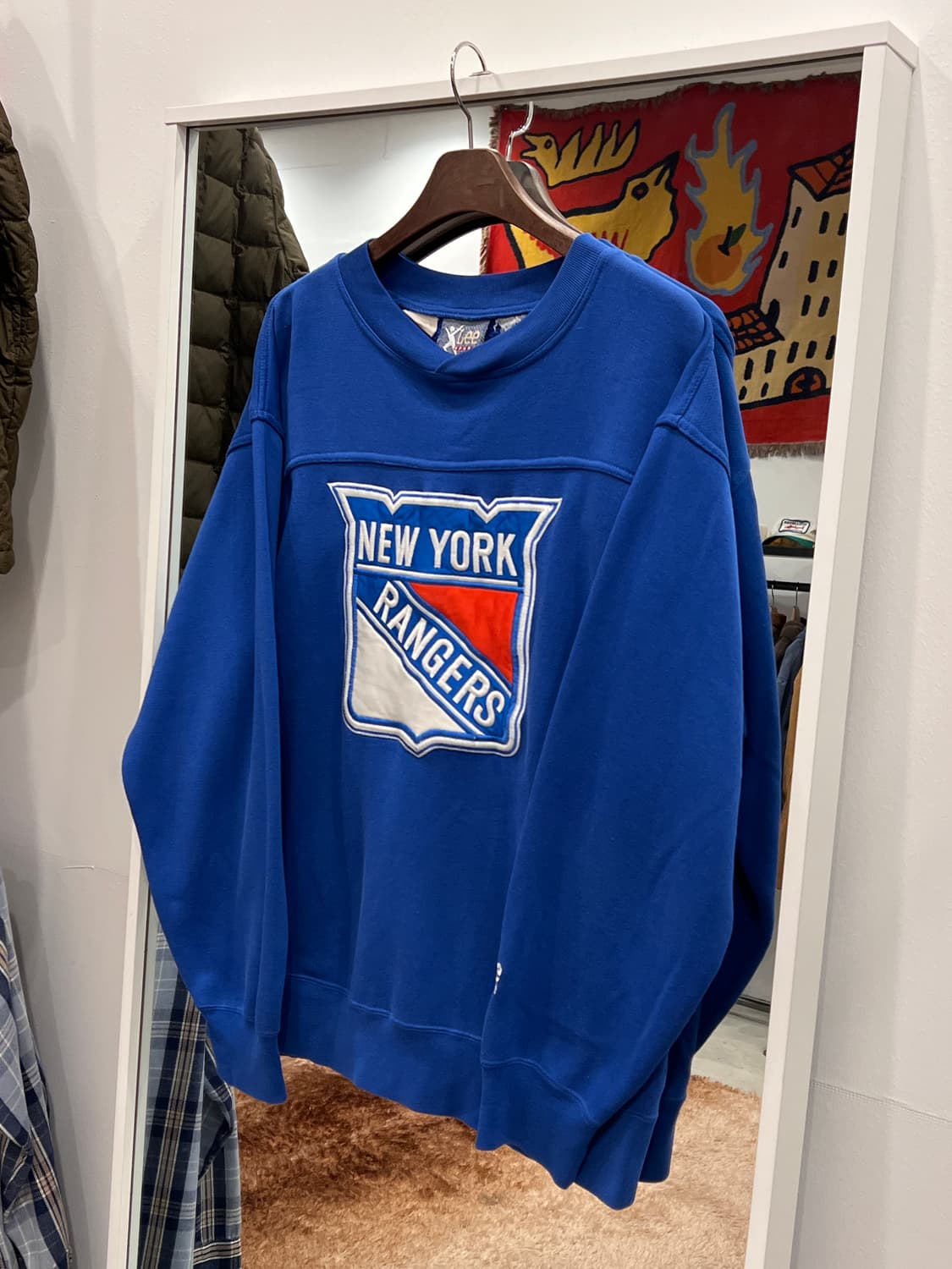 90s Lee Sport 리 스포츠 NHL 뉴욕 레인저스 스웻셔츠 상품이미지1