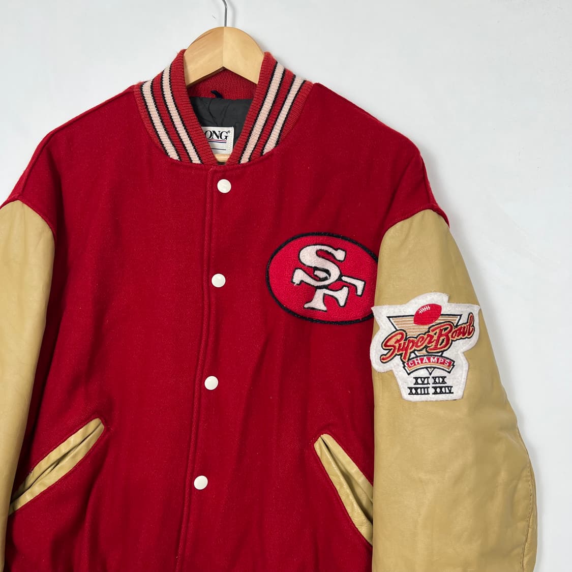 1990s NFL Delong 49ers 레더 바시티 상품이미지4