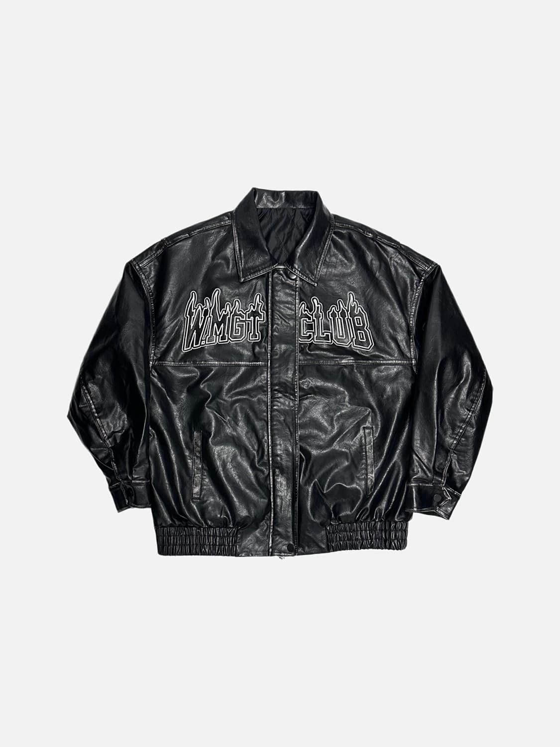 W.Management 빈티지 페이크 레더 블루종 자켓 상품이미지1