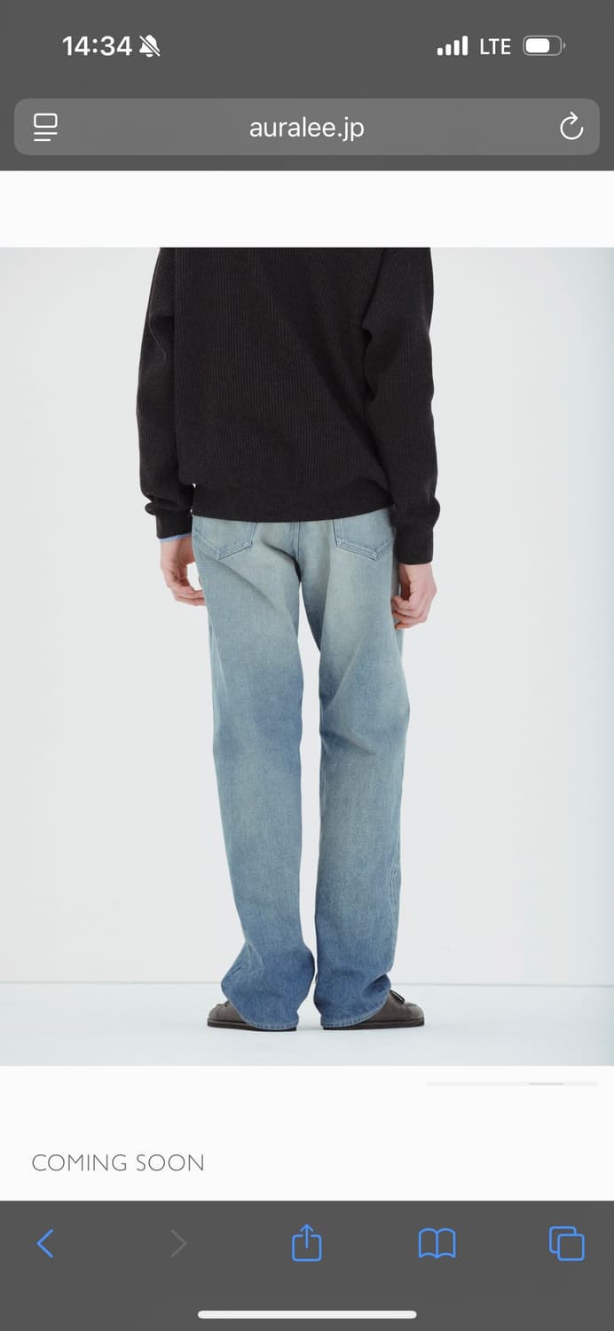 [32] 오라리 25AW 셀비지 페이디드 헤비 데님 와이드팬츠 상품이미지3