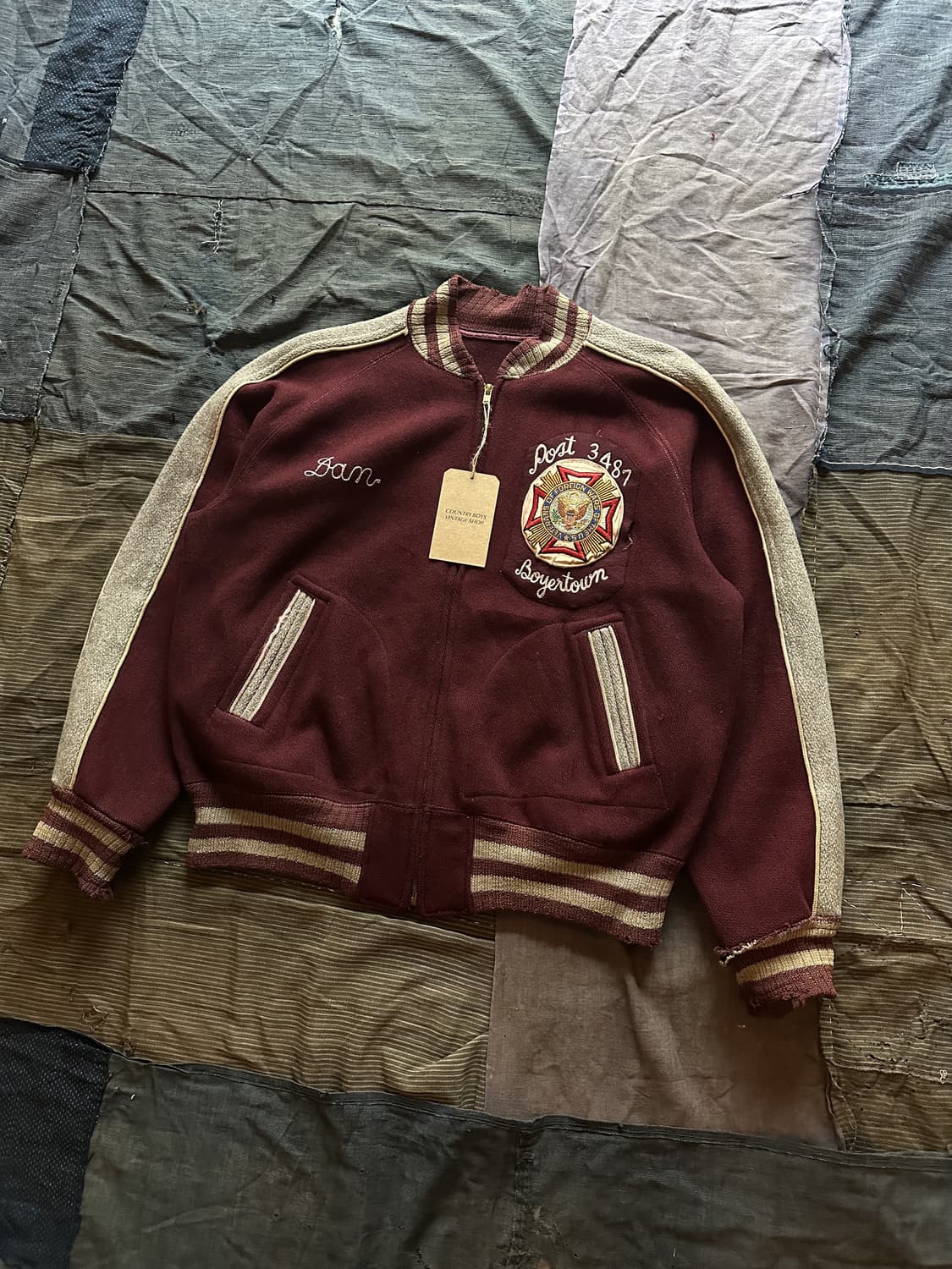 1960s Vintage Wool Zip Up Varsity Jacket 상품이미지2