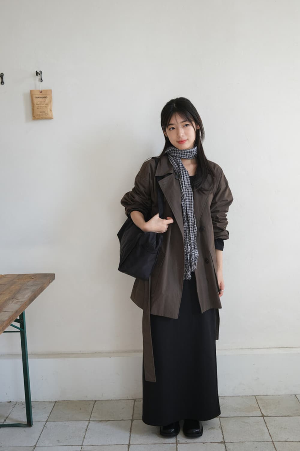 gingham check long scarf 상품이미지1
