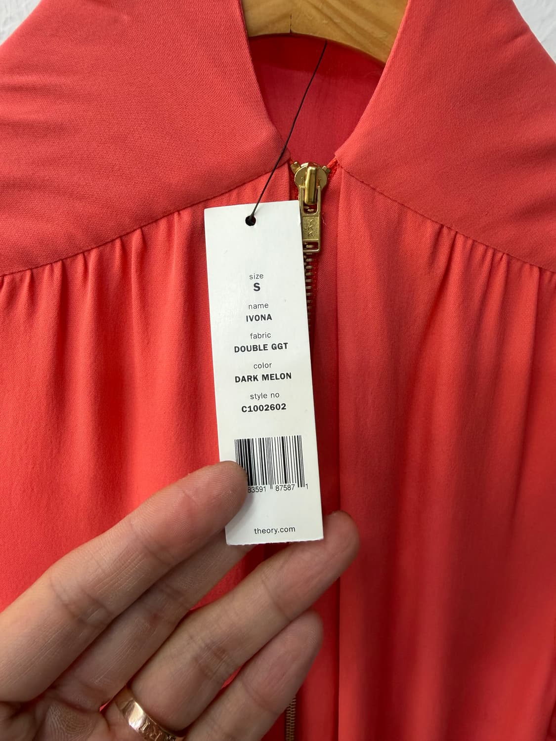 새제품) Theory 띠어리 코랄 롱 원피스 S 상품이미지4