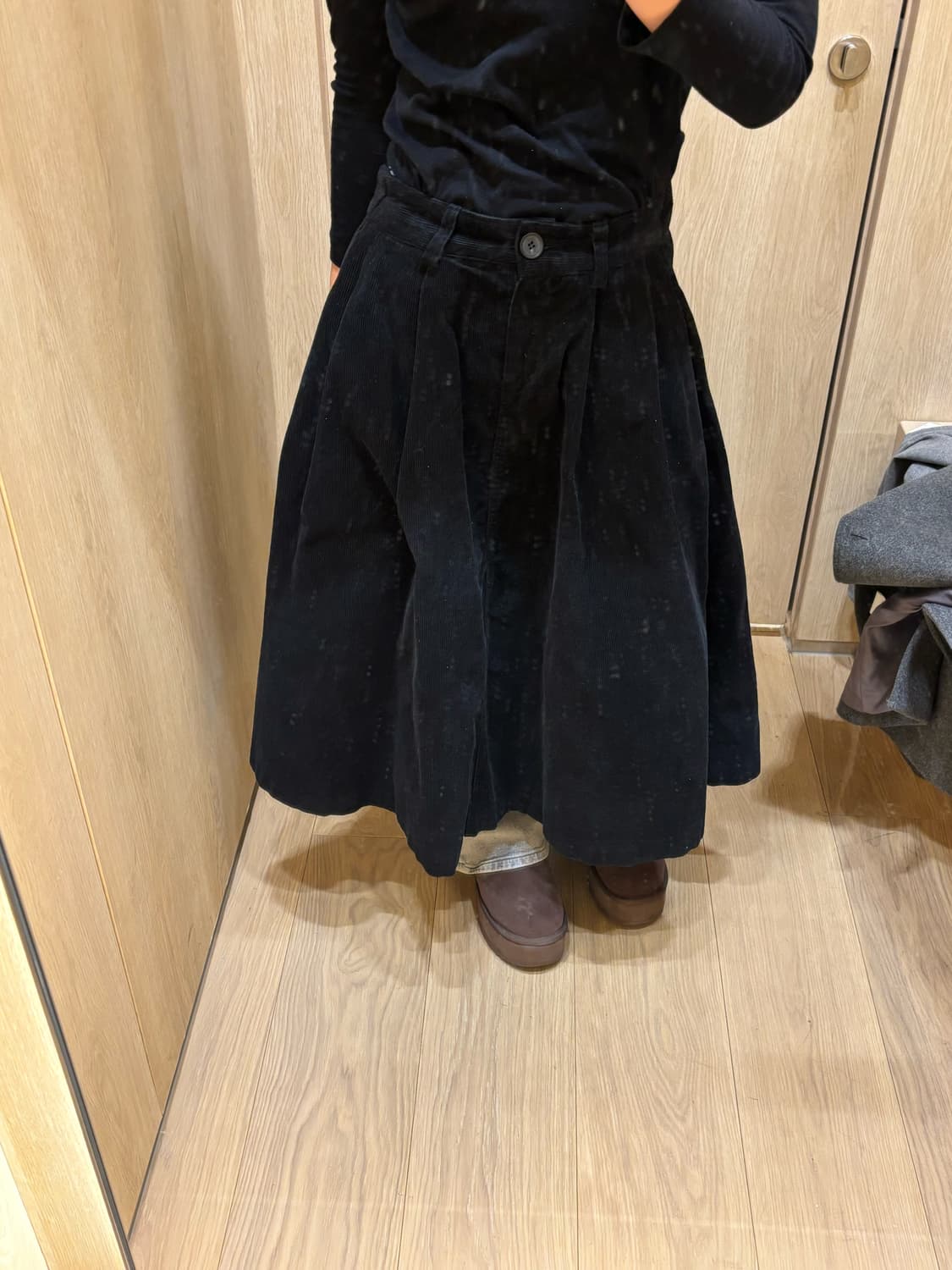 므앤 a라인 골덴 롱 스커트 상품이미지1