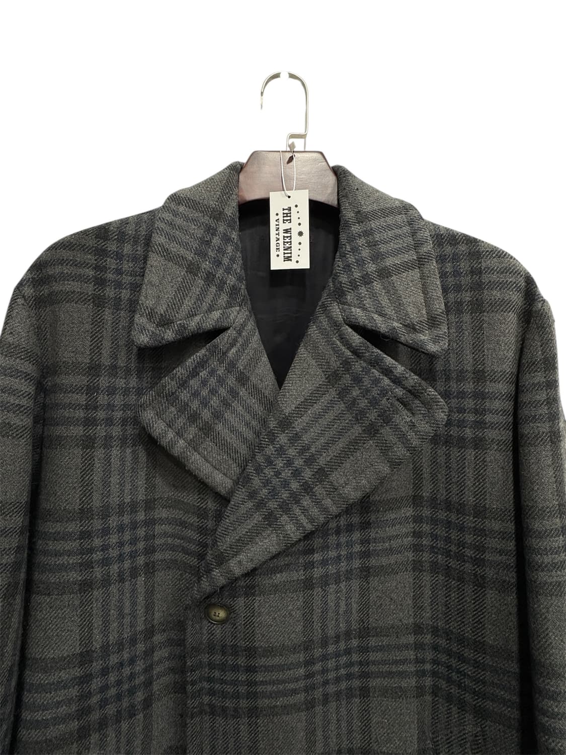 90's 조르지오 알마니 더블블레스티드 체크 코트 상품이미지3