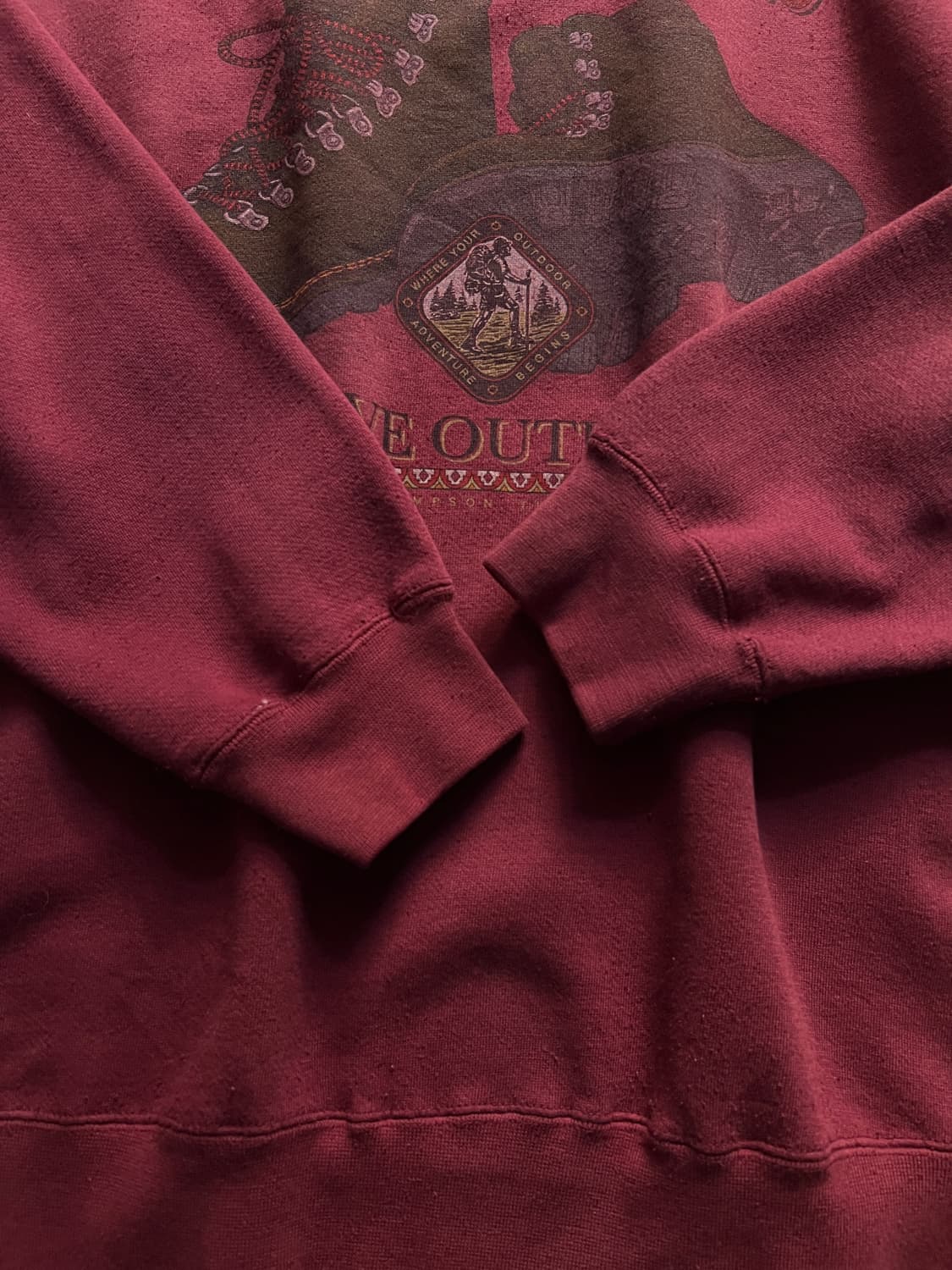[L]90's USA 빈티지 액티브 아웃도어 버건디 스웻셔츠 상품이미지4