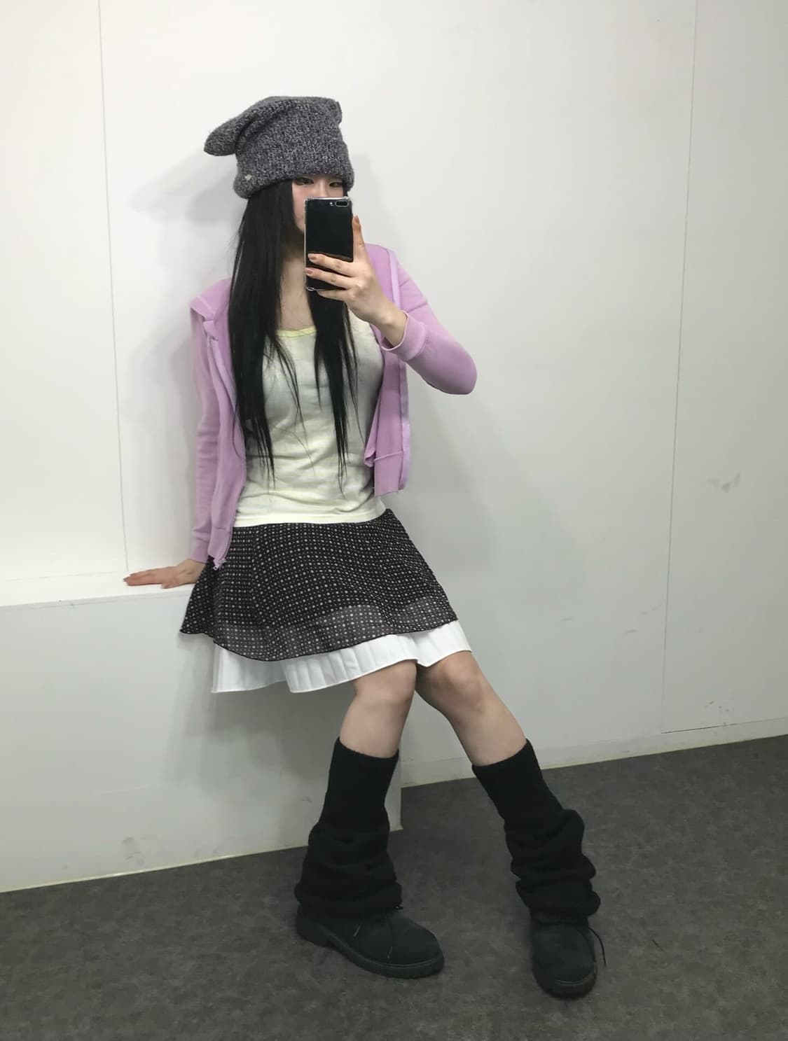 연보라 도트 모리 코디셋 상품이미지3