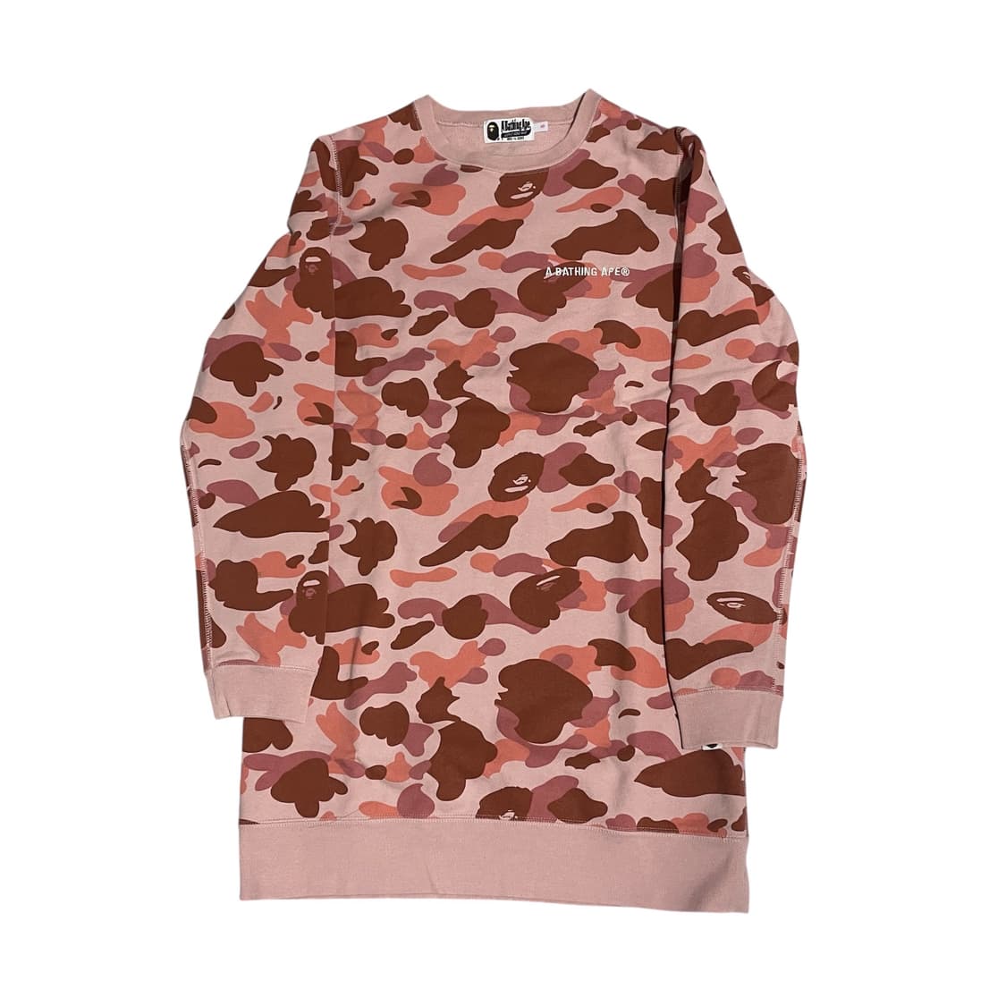 S) 베이프 핑크 카모 프린트 롱 슬리브 긴팔 상품이미지1