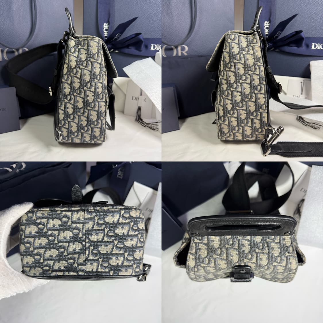 [풀구성] 디올 오블리크 자카드 그레인드 카프스킨 갤럽 슬링백 숄더백 상품이미지3