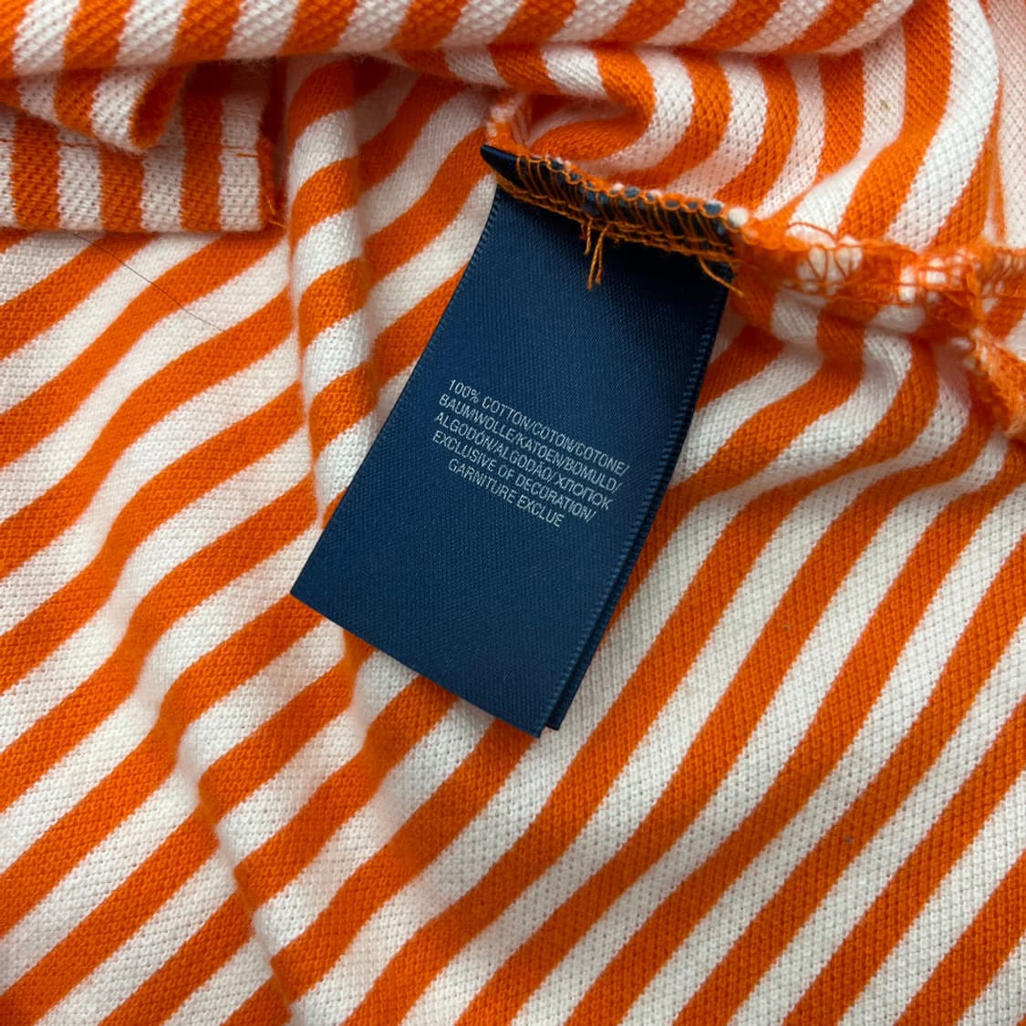 폴로 랄프로렌 블루 빅포니 오렌지 단가라 pk 반팔 XL 상품이미지5