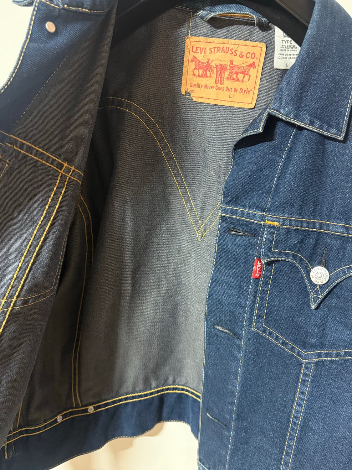 리바이스 TYPE1 데님 자켓 L 인디고 빈티지 클래식 트러커 상품이미지5