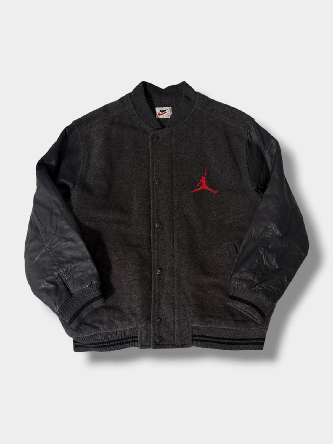 나이키 90‘s 오버핏 조던 레더 울 모직 바시티 자켓 상품이미지1
