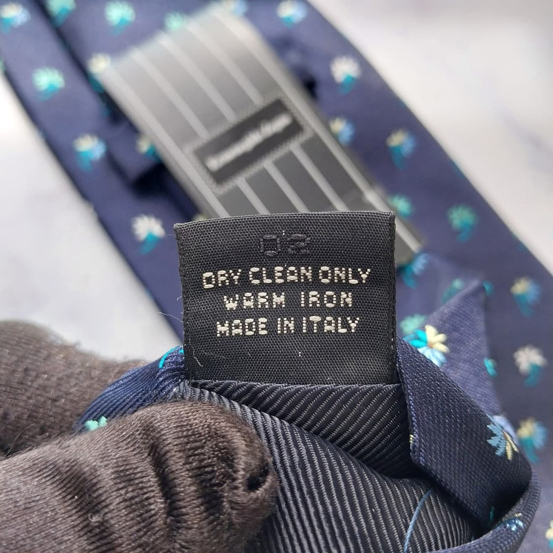 제냐 실크 네이비 플라워 패턴 넥타이 9.3cm 새제품 K2446 상품이미지8