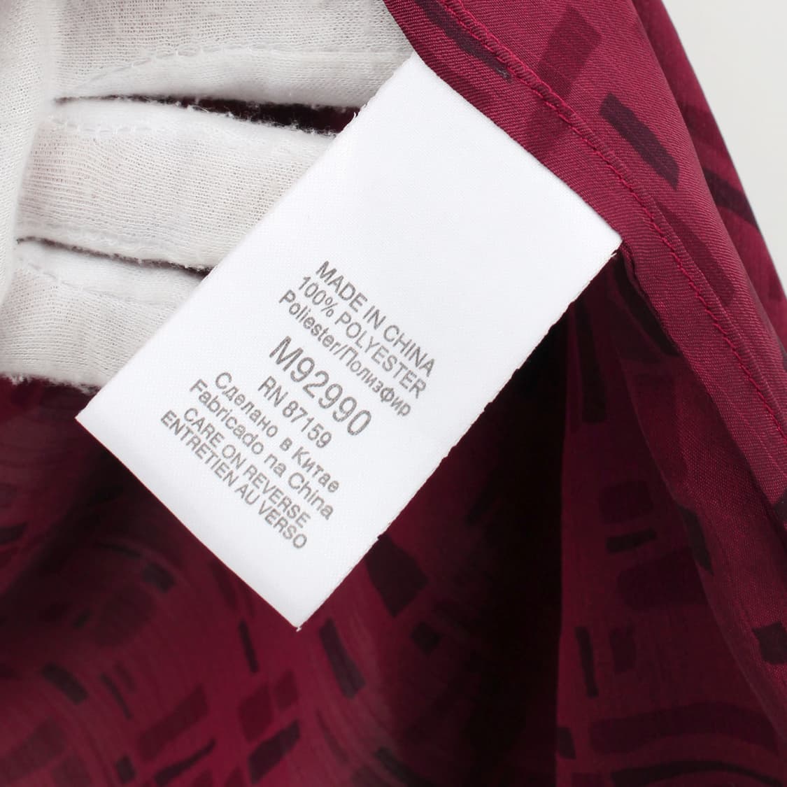 일본 빈티지 퍼플 레드 도형 패턴 블라우스 상품이미지5