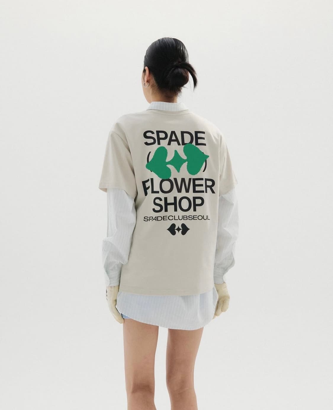 [L] 스페이드클럽서울 플라워샵 티셔츠 베이지 상품이미지6