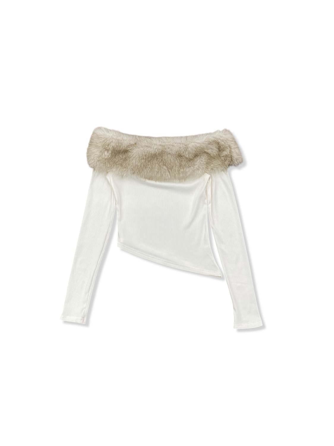 Blythe Doll Fur-Docked Off-Shoulder Top 상품이미지6