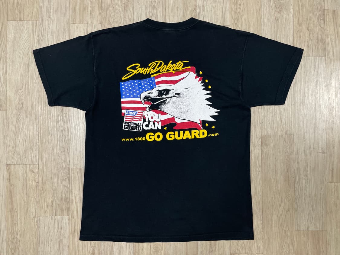 105) 90's 미군 NATIONAL GUARD 성조기 반팔티(RRL) 상품이미지3