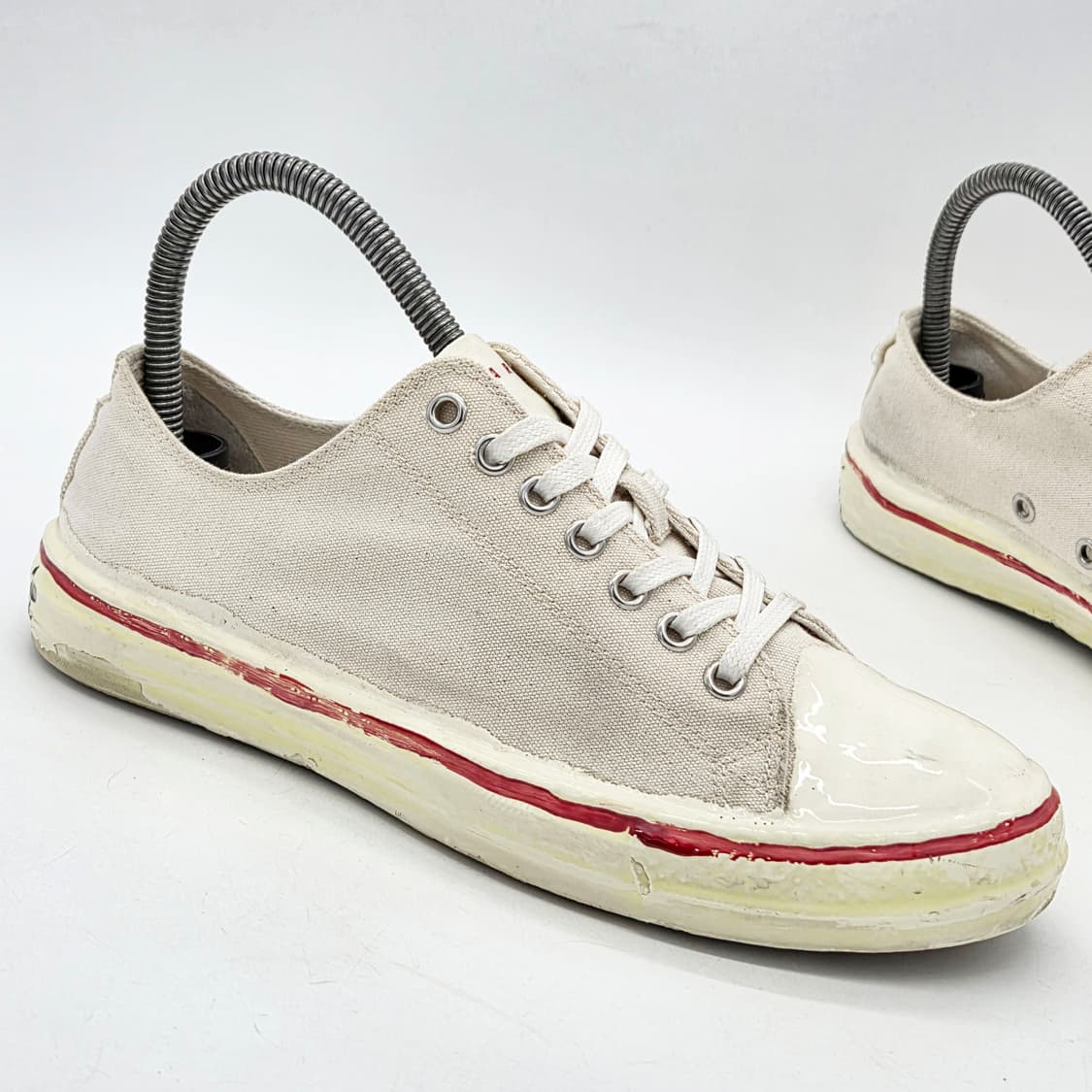  마르니 우먼스 GOOEY 로고 캔버스 스니커즈 화이트 (38)  상품이미지5