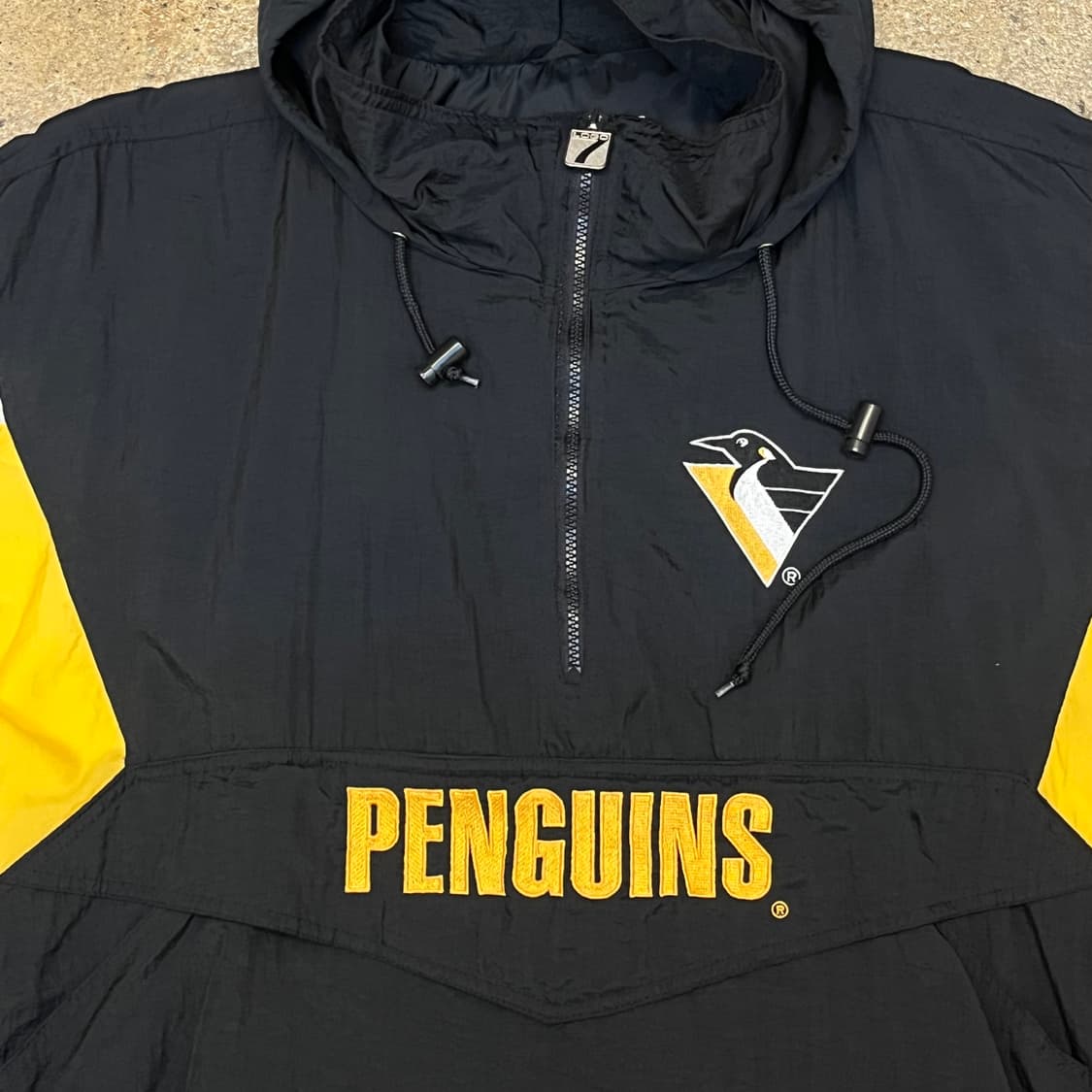 미국 빈티지 NHL 펭귄로고 후드 풀오버 바람막이 상품이미지5
