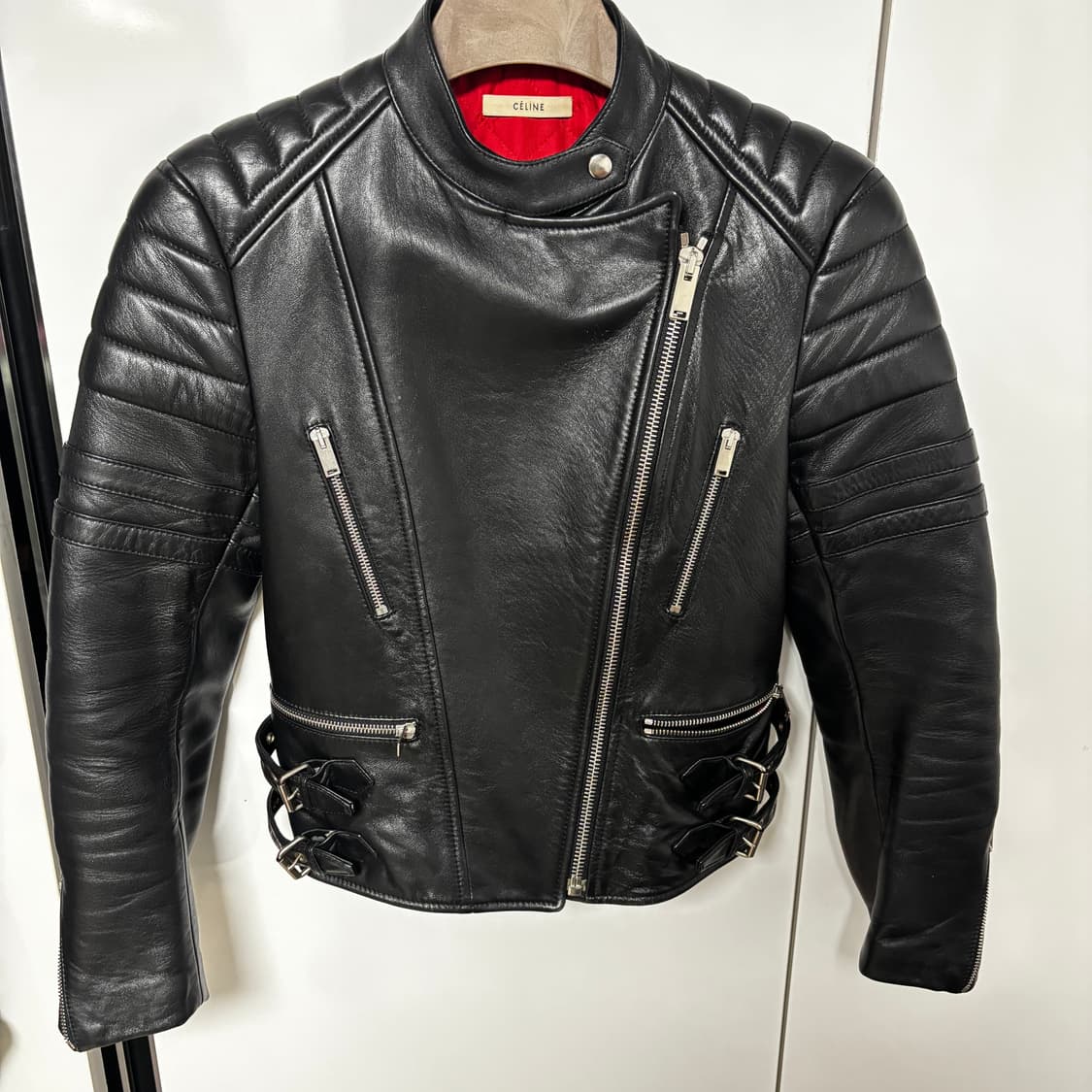 셀린느 피비파일로 레더 바이커자켓 상품이미지1